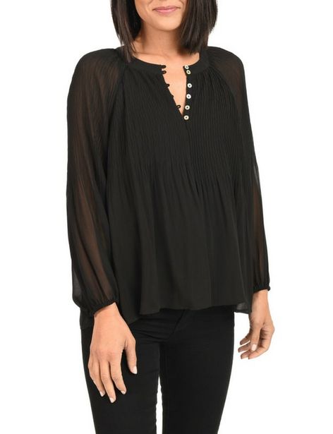 DR2 Shirred Blouse with Gathered Long Sleeves deals at $45.95