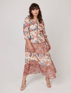 Figueroa & Flower Print Tiered Maxi Dress - Plus offers at $38.44 in Stein Mart