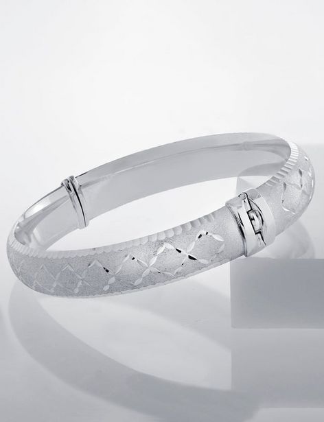 Sterling Silver Diamond Cut Bangle deals at $143