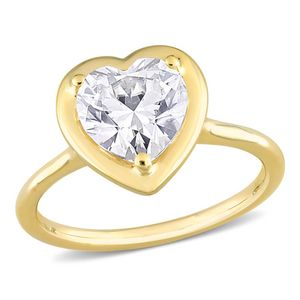 2 Ct Dewheart-Shaped Created Moissanite Engagement Ring In 10K Yellow Gold offers at $967.18 in Stein Mart
