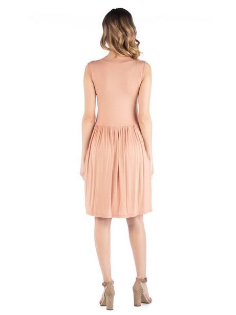 24seven Comfort Apparel Sleeveless Maternity Dress with Soft Flare deals at 
