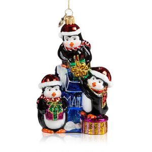 Pier 1 Penguins at the Mailbox Glass Christmas Ornament offers at $64.95 in Stein Mart