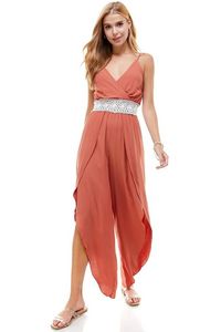 Crochet Waisted Tulip Bottom Jumpsuit offers at $78.95 in Stein Mart