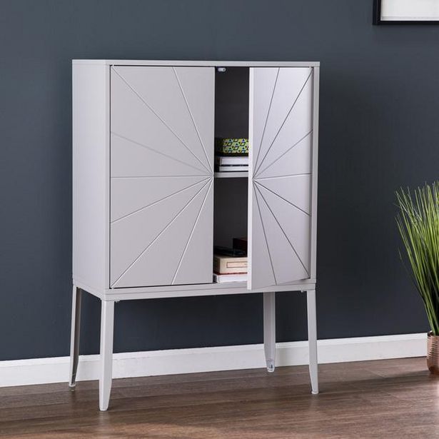 Auguste Double-Door Storage Cabinet - Gray deals at $321