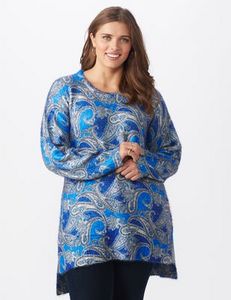 Paisley Eyelash Tunic Sweater - Plus offers at $53.95 in Stein Mart