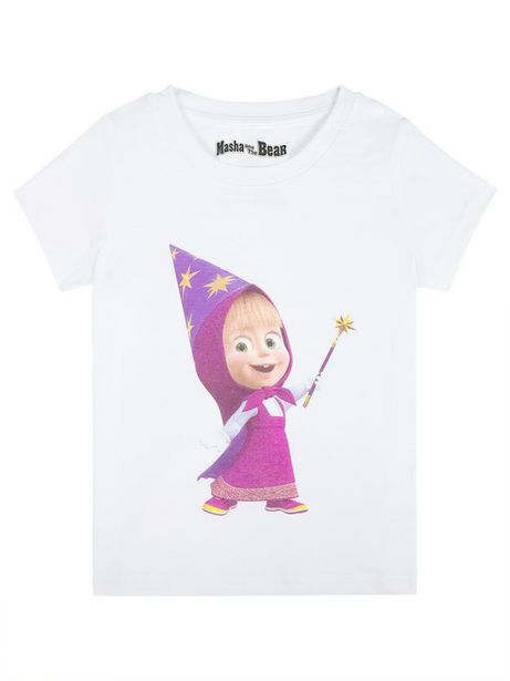 Masha And The Bear Girl's White Wizard T-Shirt deals at $19.99