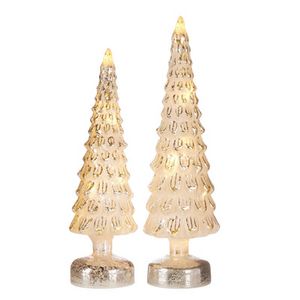 Pier 1 White Champagne Mercury Glass LED Set of 2 Christmas Trees offers at $64.95 in Stein Mart