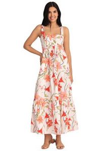 Monica Floral Smocked Back Babydoll Tiered Maxi Dress offers at $108.95 in Stein Mart