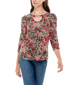 Adrienne Vittadini Three Quarter Sleeve With Keyhole Top offers at $37.99 in Stein Mart