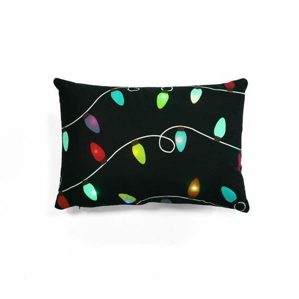 Christmas Led Light Decorative Pillow Black/Multi Single 13X18 deals at $49.99
