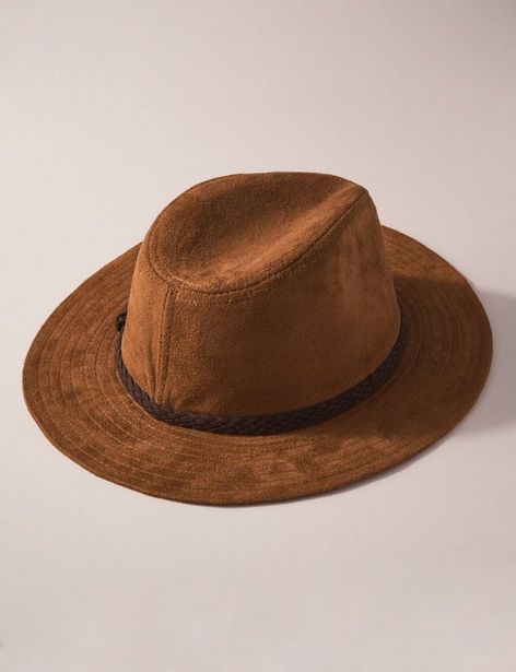Faux Suede Leather Braided Strap Panama Hat deals at $45.95