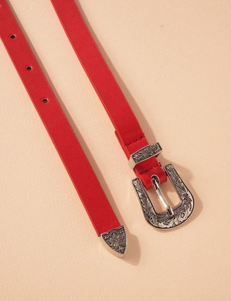 Faux Leather Western Buckle Belt deals at $21.95