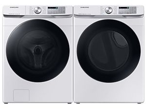 Large Capacity Smart Front Load Washer with Super Speed Wash & Smart Electric Dryer with Steam Sanitize+ in White offers at $1358 in 