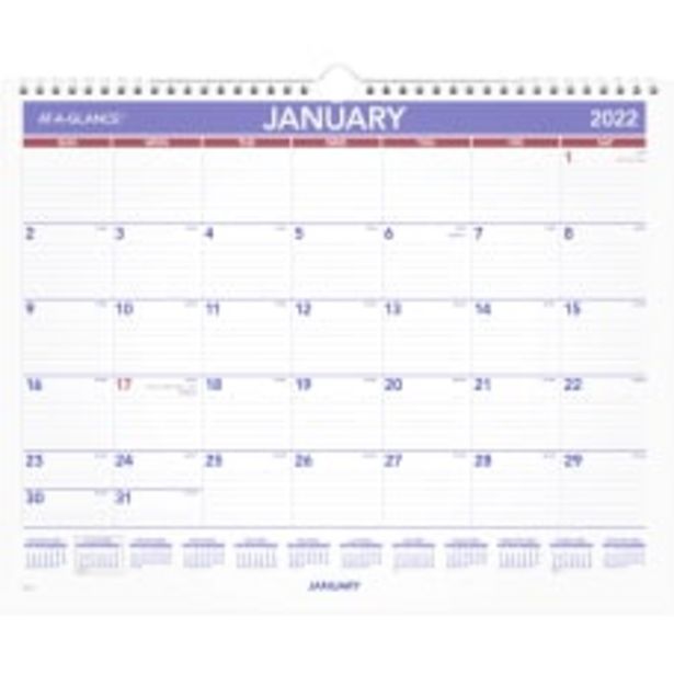 AT A GLANCE Monthly Wall Calendar deals at $18.99