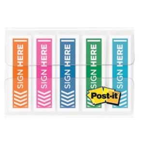 Post it Notes Sign Here Printed offers at $2 in Office Depot