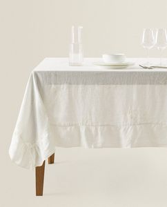 Ruffled Tablecloth offers at $179 in ZARA HOME