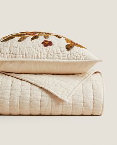 QUILT WITH FLORAL EMBROIDERY offers at $599 in ZARA HOME