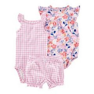 Baby Girl Carter's 3-Piece Gingham Bodysuits & Short Set offers at $11.2 in Kohl's