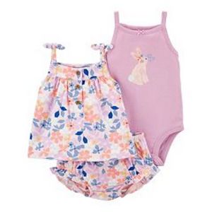 Baby Girl Carter's Bunny & Flowers Romper, Top & Shorts Set offers at $11.2 in Kohl's