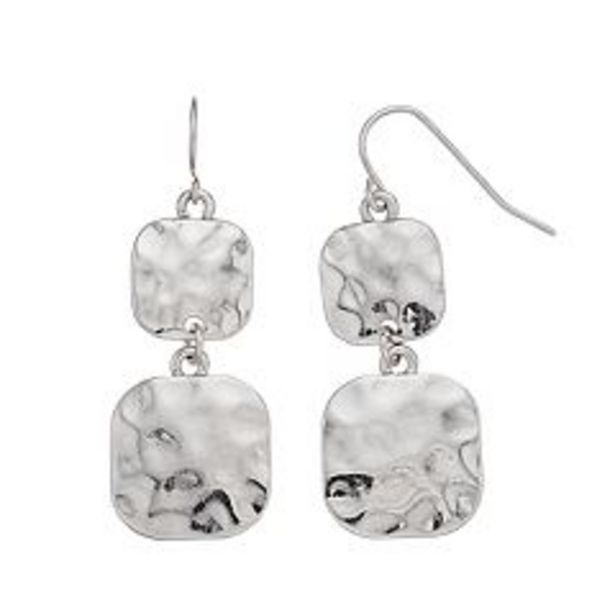 Women's Sonoma Hammered Square Casting Fish-Hook Drop Earrings deals at $9.8