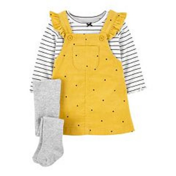 Baby Girl Carter's 3-Piece Striped Tee, Jumper & Socks Set deals at $25.2