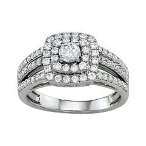 Simply Vera Vera Wang 14k White Gold 1 Carat T.W. Diamond Halo Engagement Ring offers at $1526.73 in Kohl's