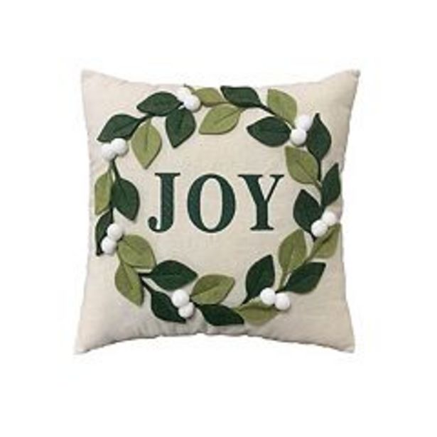 St. Nicholas Square® Joy Wreath Throw Pillow deals at $25.19