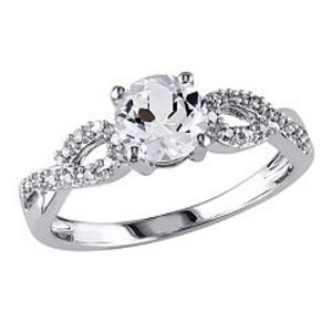 Stella Grace 10k White Gold 1/10 Carat T.W. Diamond & Lab-Created White Sapphire Twist Wedding Ring offers at $400 in Kohl's