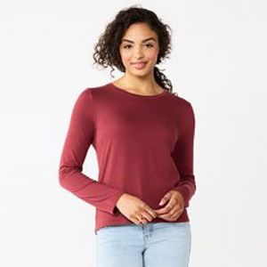 Juniors' SO® Essential Crewneck Long Sleeve Top offers at $5.6 in Kohl's