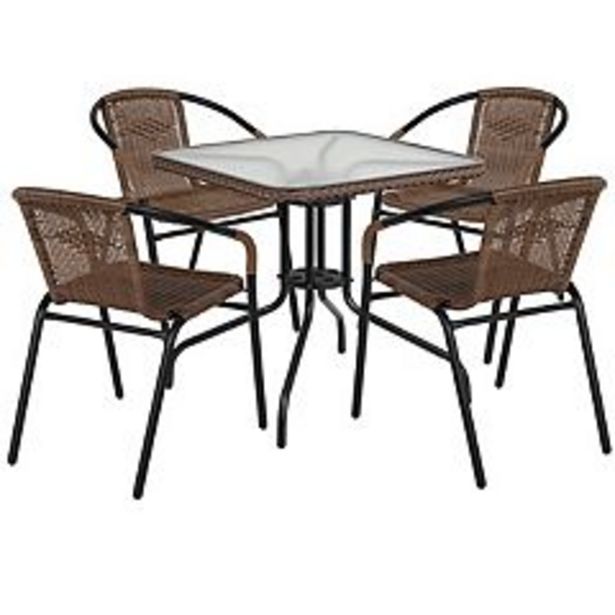 Flash Furniture Rattan Square Patio Table & Chair 5-piece Set deals at $404.99