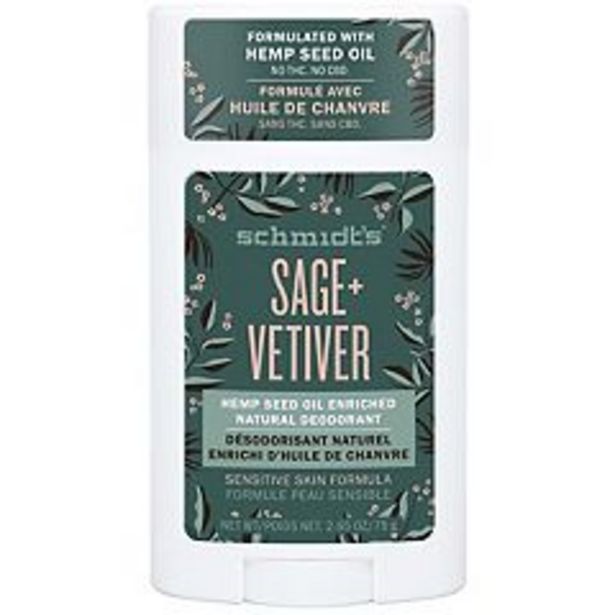 Schmidt's Sage + Vetiver Aluminum Free Sensitive Skin Natural Deodorant - 2.65 oz. deals at $7.99