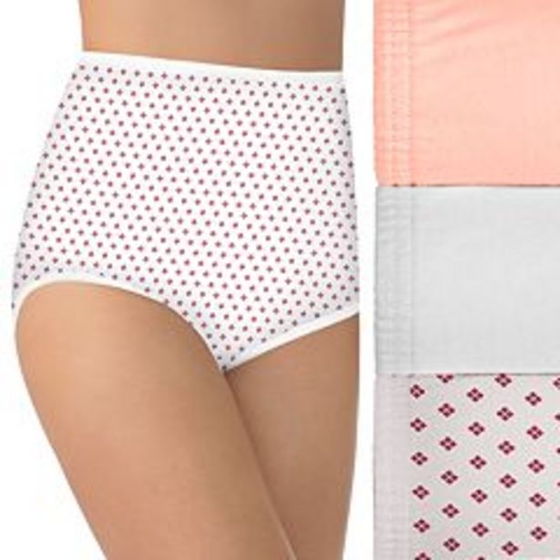 Women's Vanity Fair® Perfectly Yours Ravissant Classic Cotton 3-Pack Briefs 15320 deals at $3.82