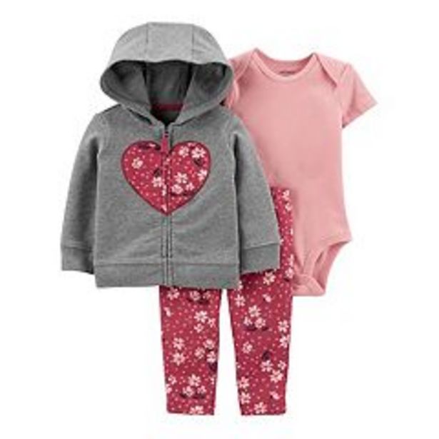 Baby Girl Carter's Floral Hoodie, Bodysuit & Pants Set deals at $23.8
