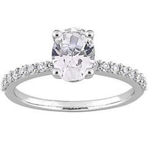 Stella Grace 10k White Gold Lab-Created White Sapphire Oval-Cut Engagement Ring offers at $590 in Kohl's
