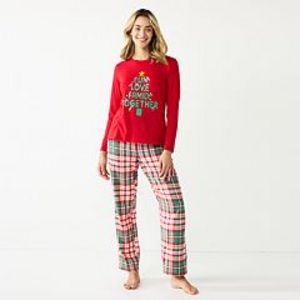 Women's Jammies For Your Families® Joyful Celebration Family Together Tee & Pants Pajama Set offers at $22 in Kohl's