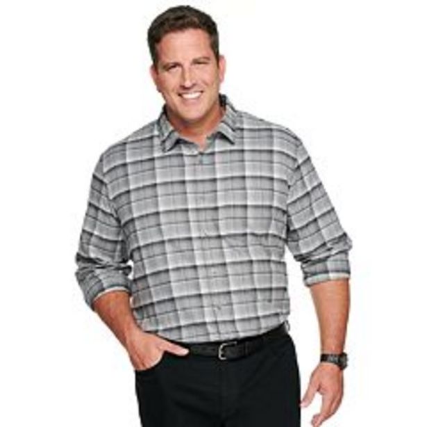 Big & Tall Apt. 9® Seriously Soft Plaid Regular-Fit Stretch Flannel Button-Down Shirt deals at $37.4