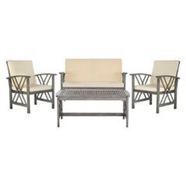 Safavieh Fontana Indoor / Outdoor Loveseat, Chair & Coffee Table 4-piece Set deals at $809.99