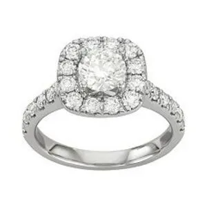 Evolv 14k White Gold 2 Carat T.W. IGI Certified Lab-Grown Diamond Halo Ring offers at $3000 in Kohl's