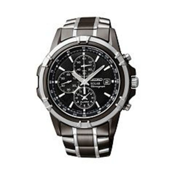 Seiko Men's Two Tone Stainless Steel Solar Chronograph Watch - SSC143 deals at $361.25