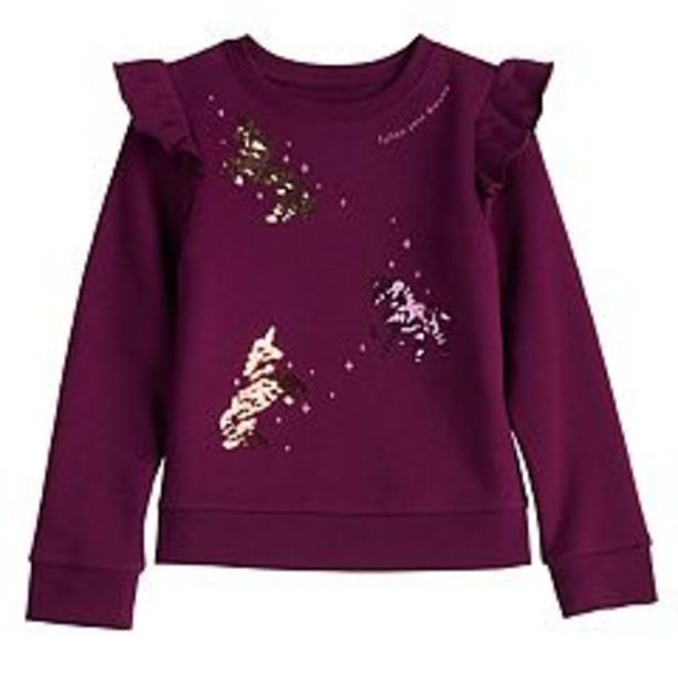 Girls 4-12 Jumping Beans® Ruffle Sleeve Sweatshirt deals at $12