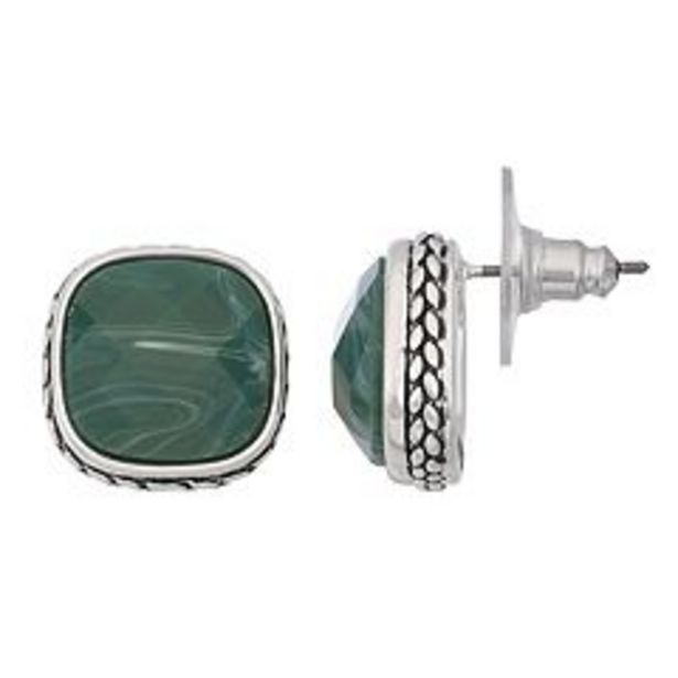 Napier Silver Tone Abalone Square Stud Earrings deals at $4.9