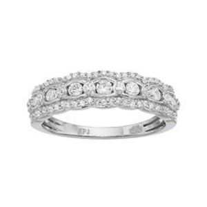 Simply Vera Vera Wang 14k White Gold 1/2 Carat T.W. Diamond Scalloped Wedding Ring offers at $585 in Kohl's