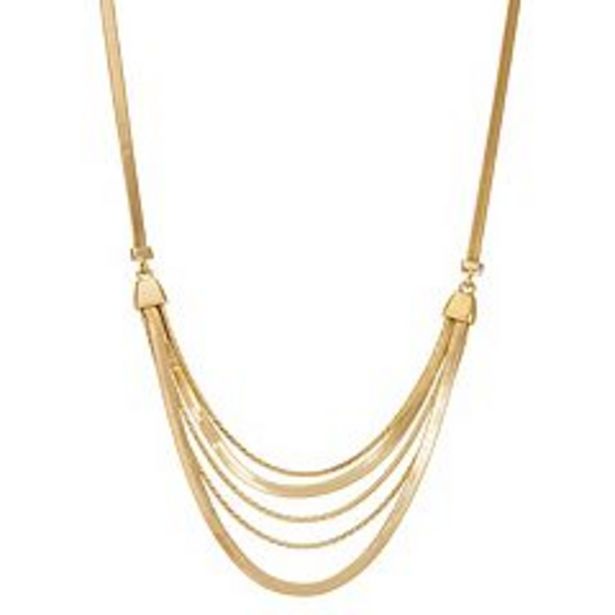 Napier Gold Tone Sparkling Multi Chain Frontal Necklace deals at $22.4