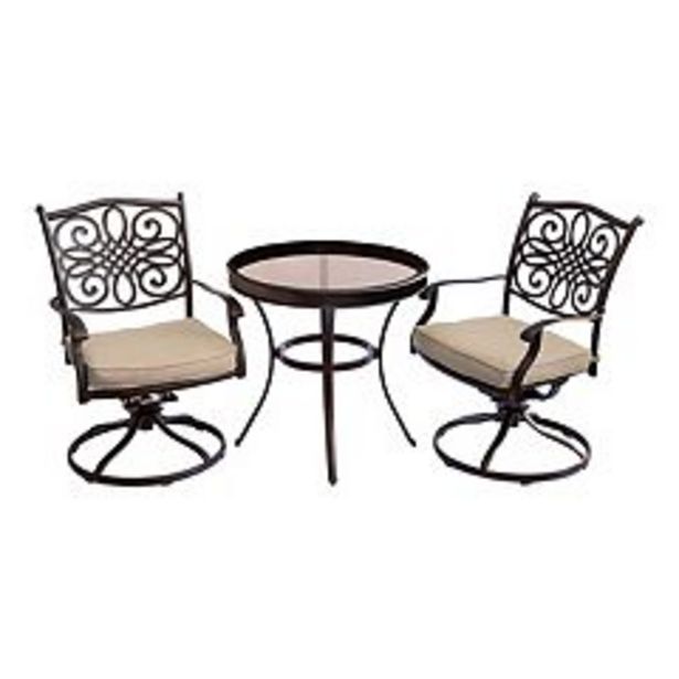 Hanover Accessories Traditions Bistro Table & Swivel Chair 3-piece Set deals at $1139.99