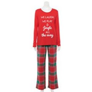 Women's Jammies For Your Families® Jingle All The Way Top & Pants Pajama Set offers at $3.36 in Kohl's