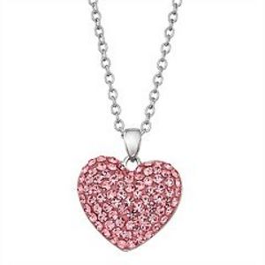 Crystal Collective Pink Crystal Heart Pendant Necklace offers at $14.99 in Kohl's