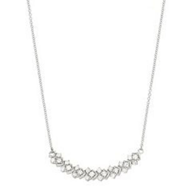 10k White Gold 1/2 Carat T.W. Diamond Cluster Necklace deals at $499.99