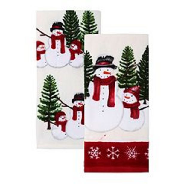 St. Nicholas Square® Yuletide Snowman Family Kitchen Towel 2-pk. deals at $6.99