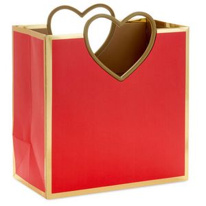 7.7" Gold Heart Handle Medium Red Square Gift B… offers at $6.99 in Hallmark
