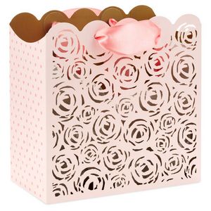 5.5" Pink Laser-Cut Roses Small Square Gift Bag offers at $5.99 in Hallmark